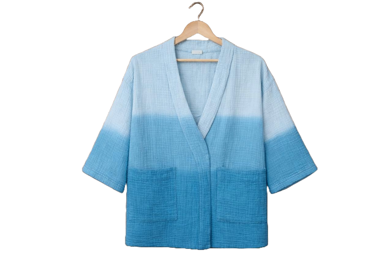 Lightblue Tie Dye Cotton Gauze