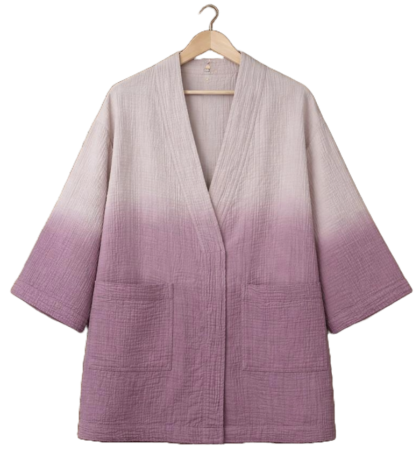Soft Blush Gradient Wrap Jacket