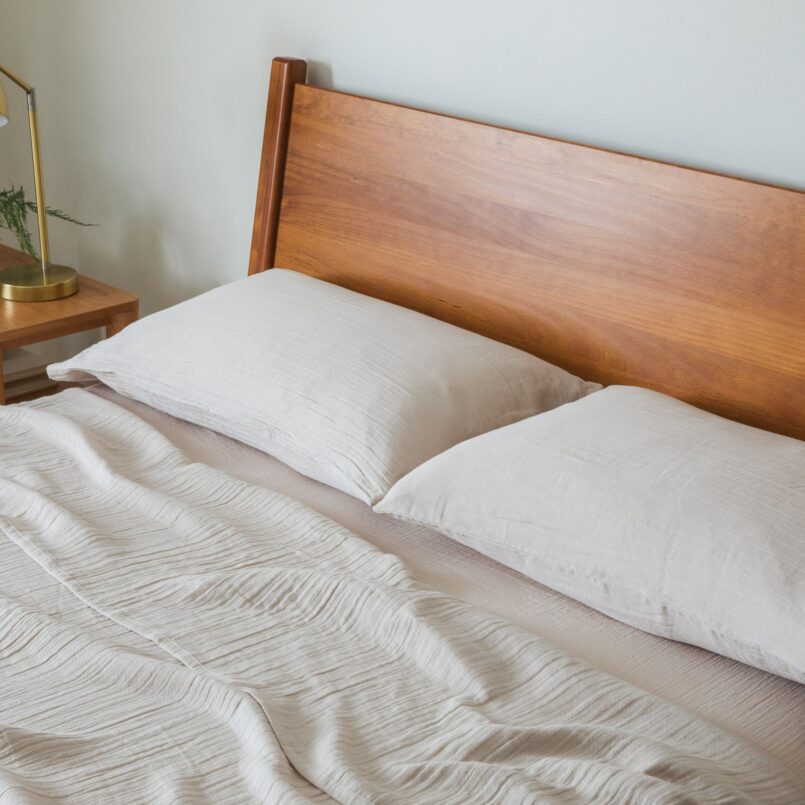 Calm Crinkled Comfort Flat Sheet (Morning Fog)