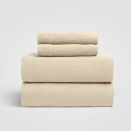 Dune Crinkled Comfort 4-Piece Sheet Set (Sandstone)
