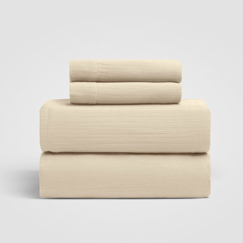 Dune Crinkled Comfort 4-Piece Sheet Set (Sandstone)
