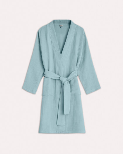 Muslin Cotton Bathrobe - Nile Green
