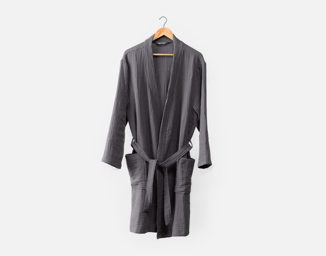 Muslin Gauze Bathrobe - Charcoal