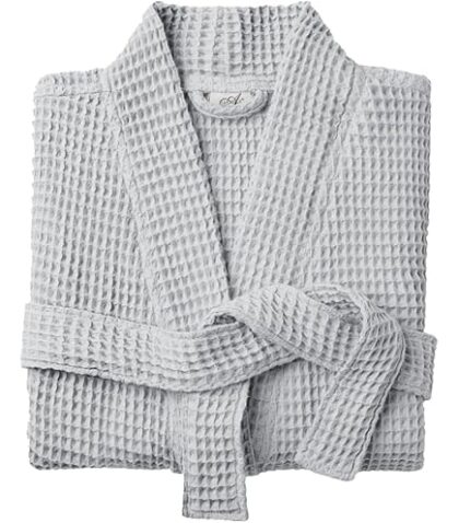 Waffle Bathrobe Light Grey